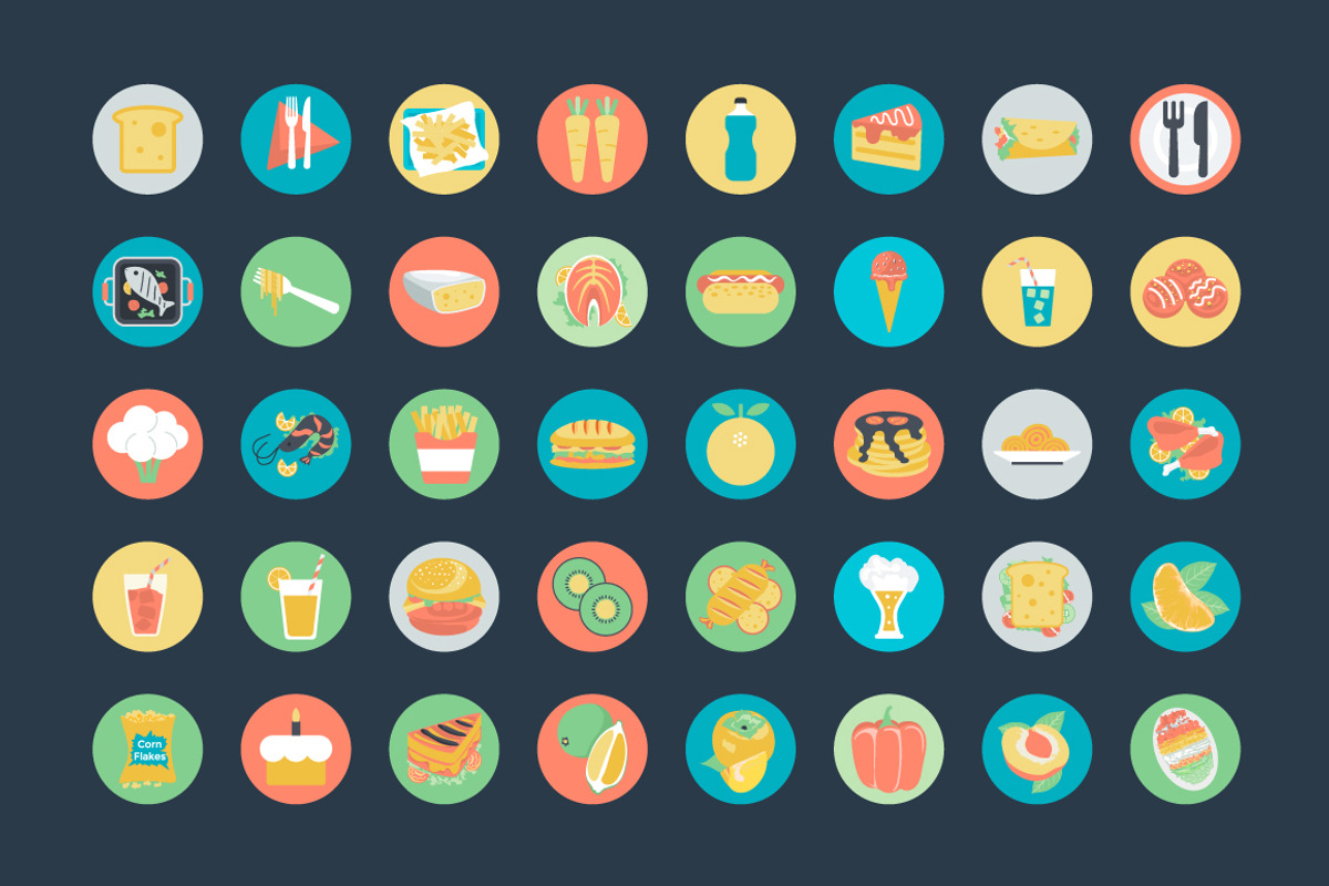 200 Flat Food Vector Icons, a Duotone Icon by Vectors Market (Photo 2 of 5)