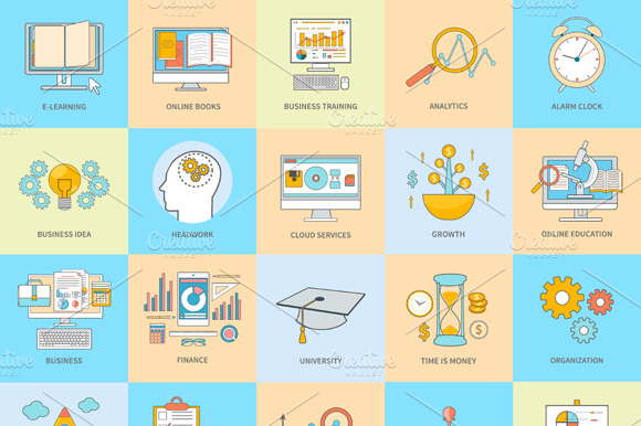 Business Thin Line Icons
