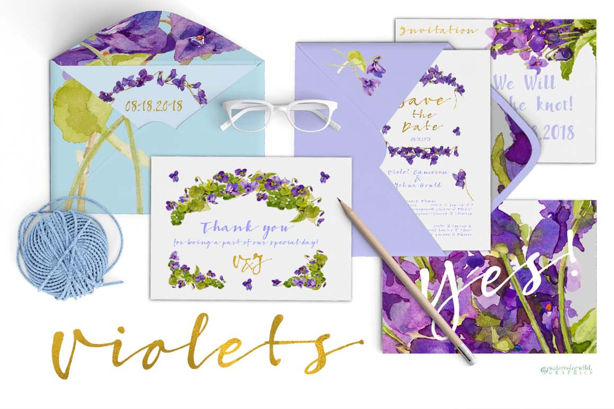 Sweet Violets, an Illustration by watercolorwild.graphics (Photo 2 of 8)