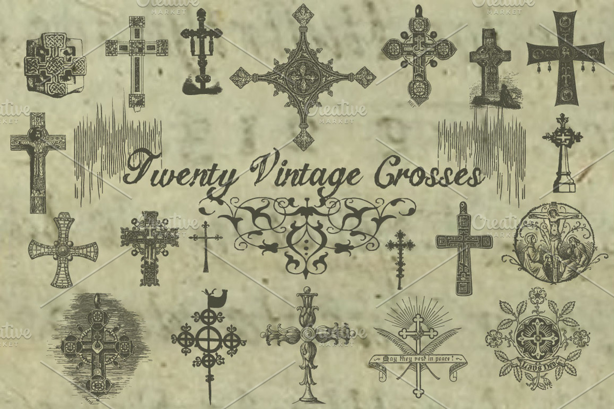 20 Vintage Crosses, an Illustration by Baydream (Photo 1 of 3)
