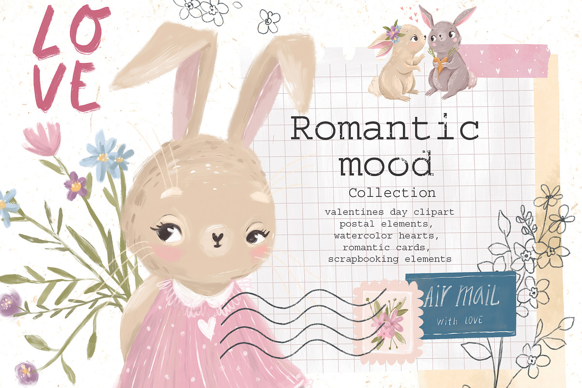 Valentine clipart, an Animal Illustration by Lesya Skripak (Photo 1 of 7)