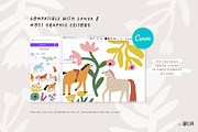 Adorable Horses | Hand drawn clipart, an Animal Illustration by Olia (Thumbnail 2 of 11)