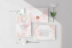 Wedding Invitation Full Set. PSD