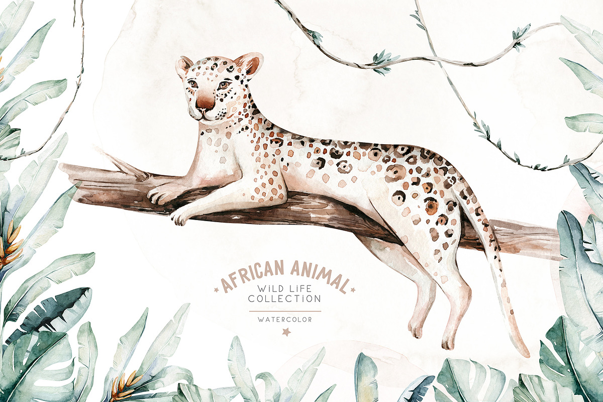 African animals watercolor set, an Animal Illustration by Peace ART (Photo 5 of 24)