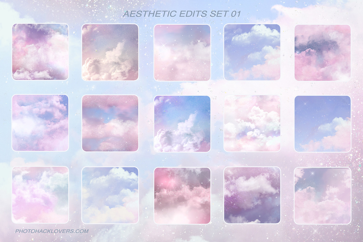 30 Aesthetic Pastel Sky Backgrounds, a Pattern Graphic by Photohacklovers (Photo 2 of 9)