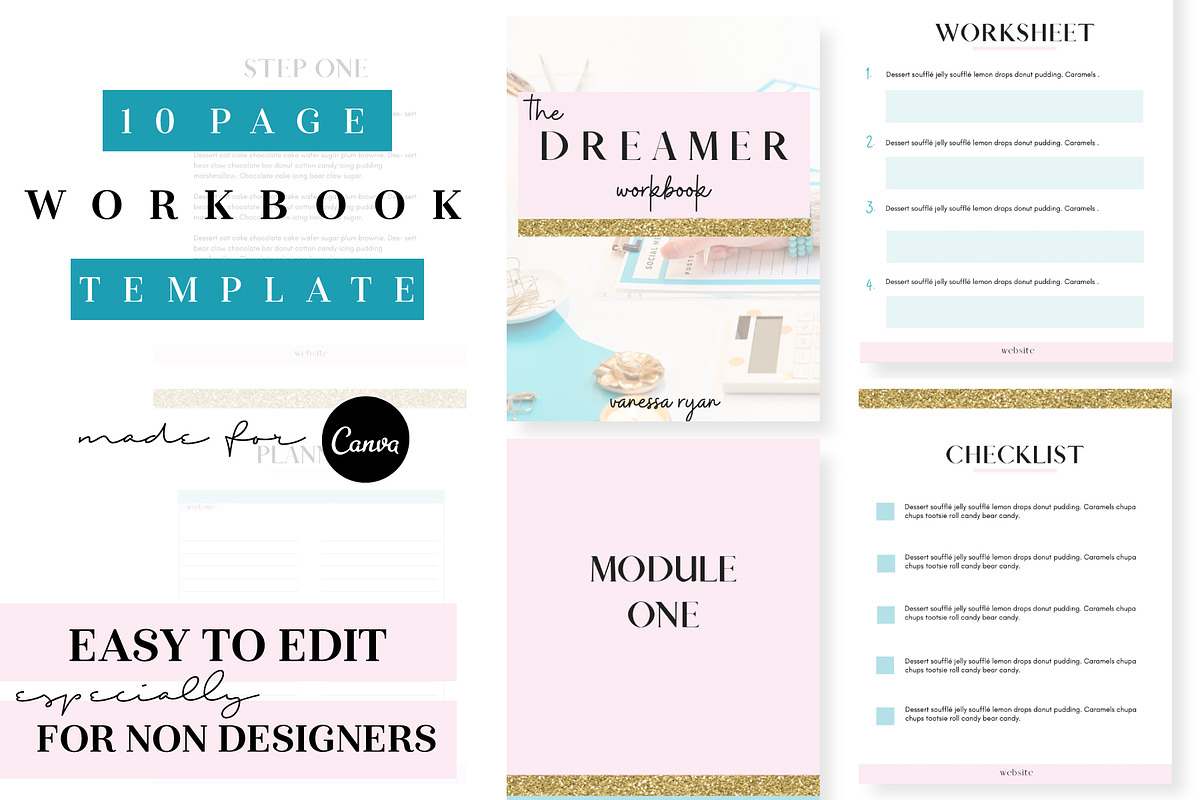 Dreamer Workbook Canva, an Email Template by VanessaRyan.co (Photo 2 of 3)