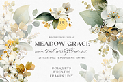 Elegant Neutral Wildflower Bouquet, a Decorative Illustration by ThaismotaCreativeCo (Thumbnail 1 of 11)