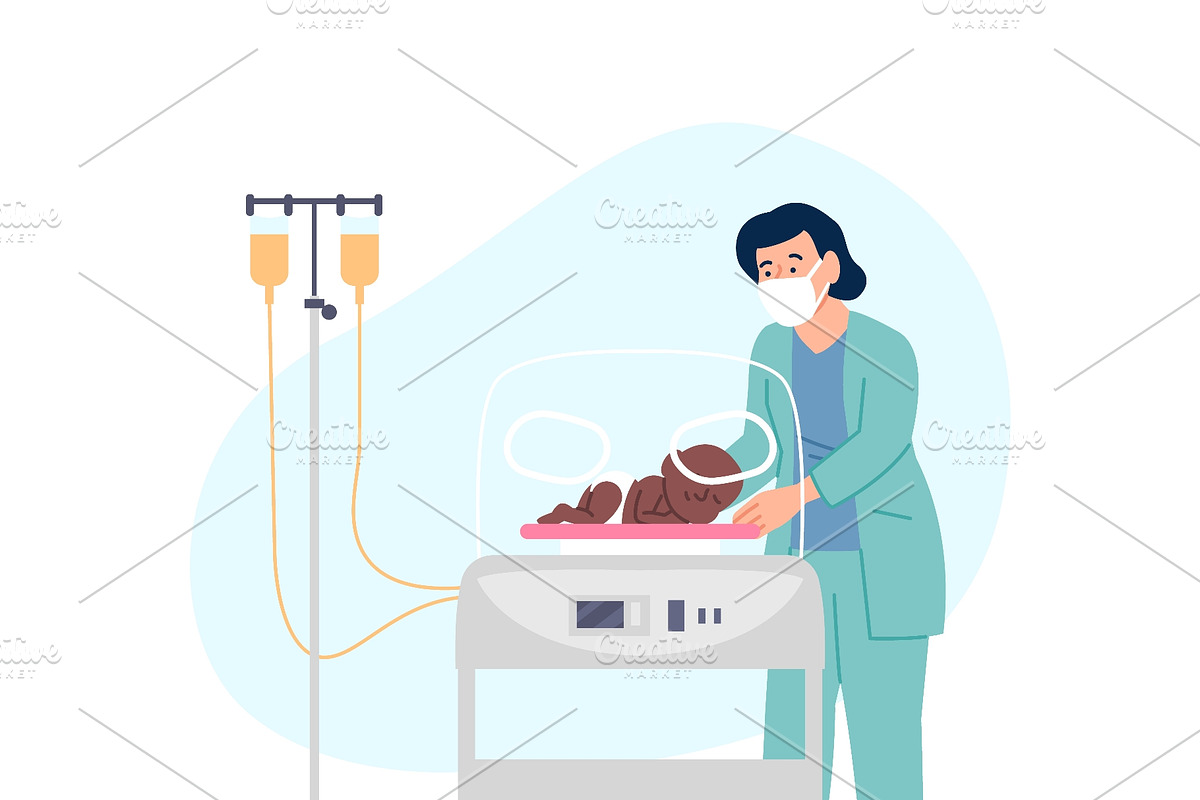 Neonatologist doctor. Neonatal, a Healthcare Illustration by LadadikArt (Photo 3 of 3)