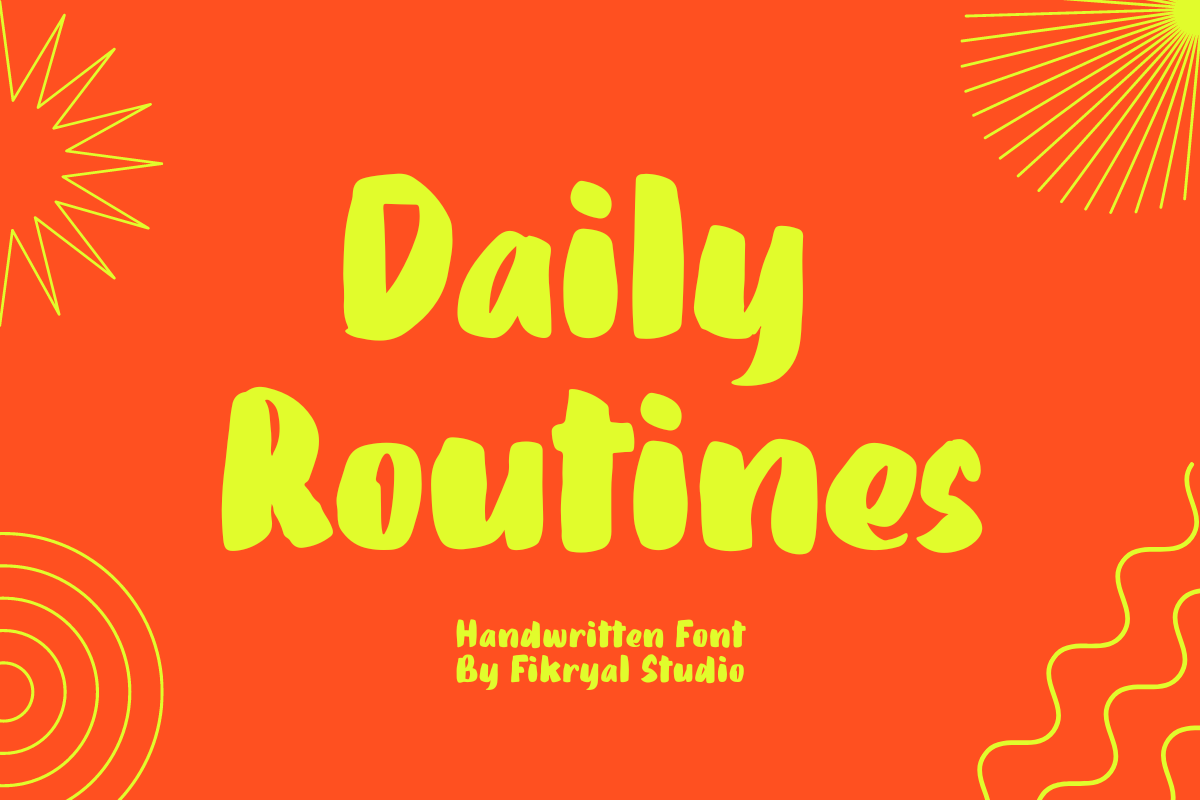 Daily Routines – Handwritten Display, a Handwritten Font by Fikryal Studio