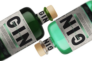 Gin Bottle Mockup