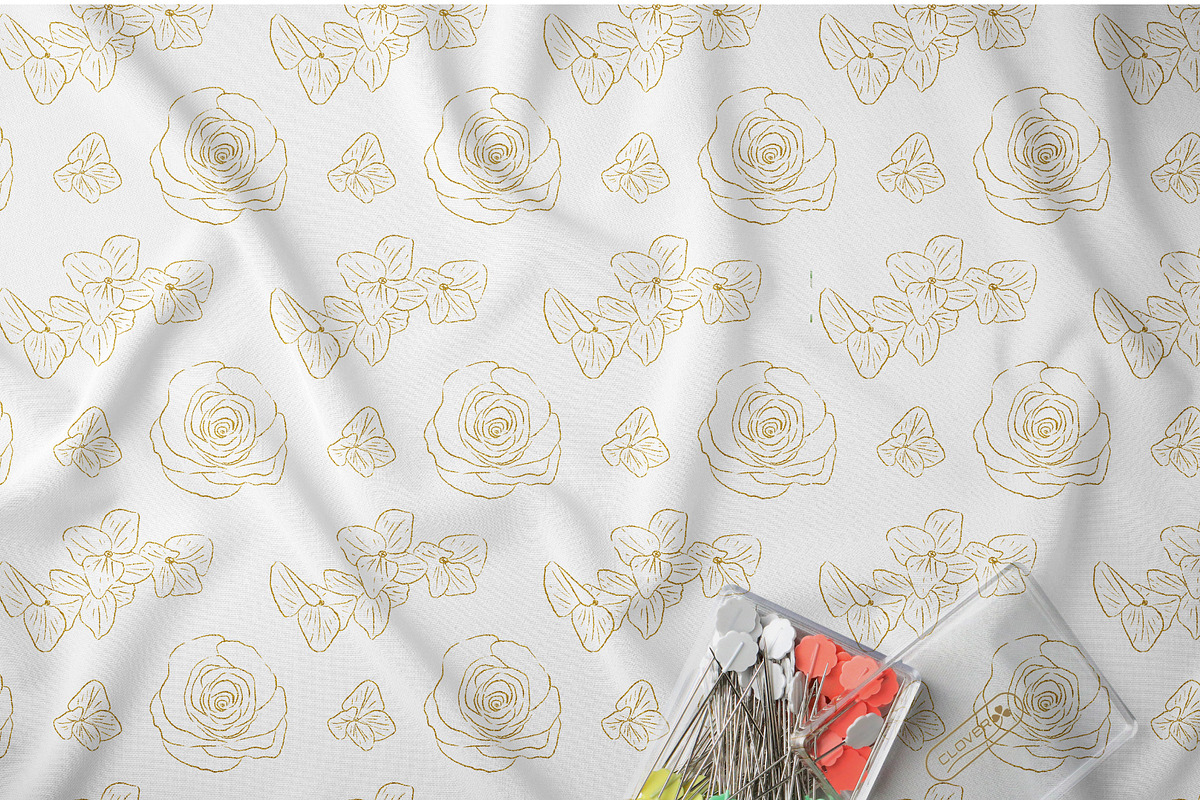 Hydrangea clipart with Gold elements, a Decorative Illustration by Nebbia (Photo 4 of 6)