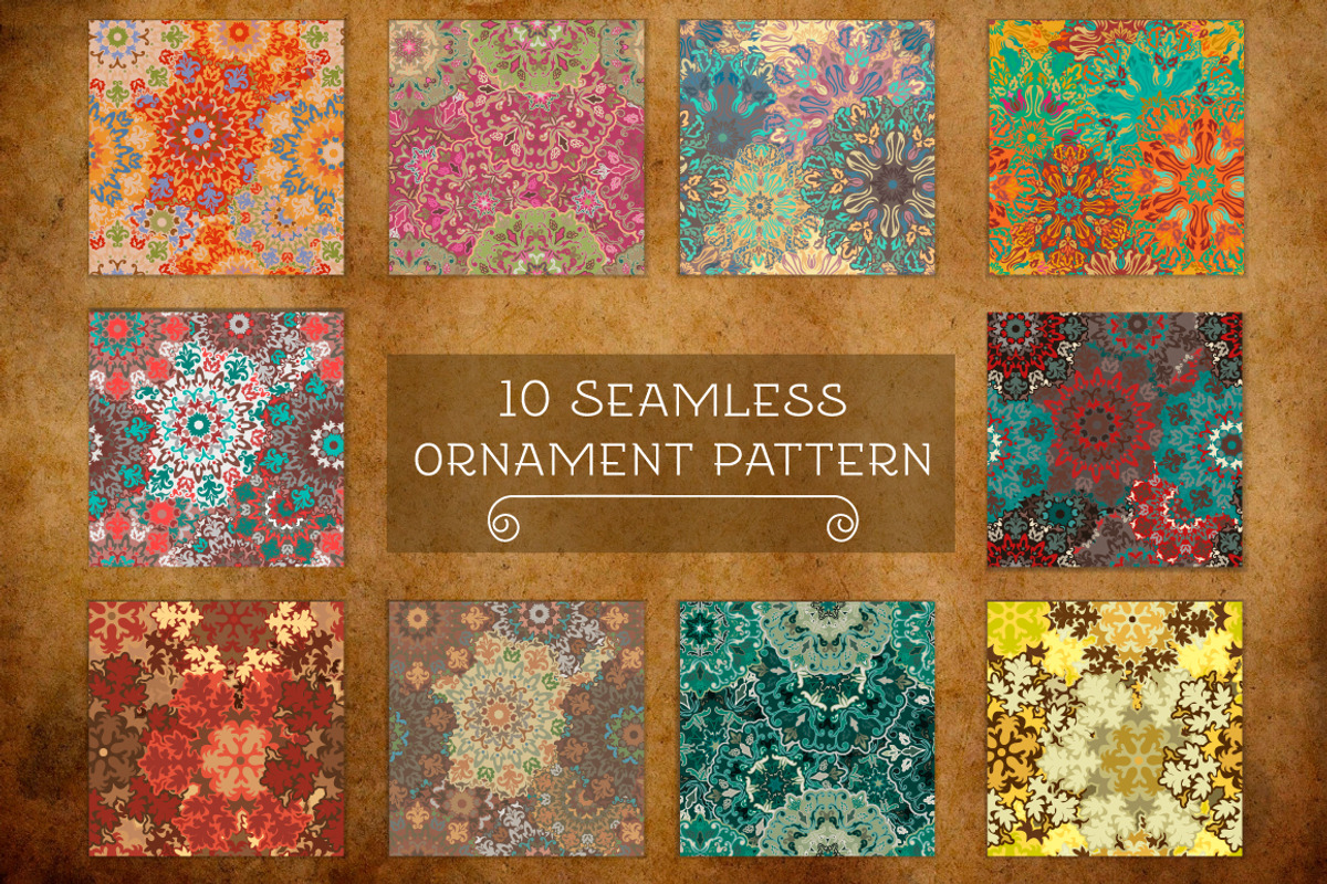 Set of 10 seamless mandala patterns, a Pattern Graphic by zeffir