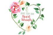 Create Your Own Heart Wreath, an Illustration by Digital Press Creation (Thumbnail 1 of 3)