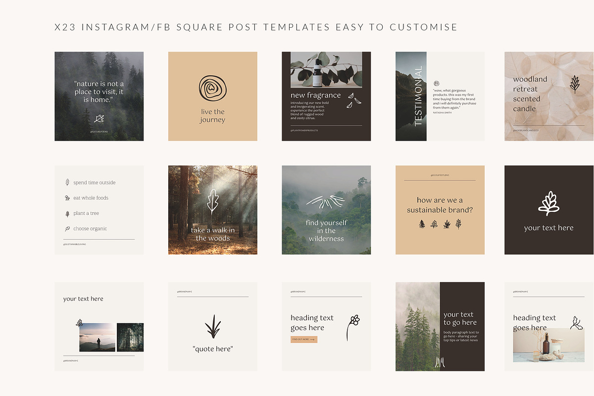 Nature Woodland Eco Social Templates, a Social Media Template by CreativeWilderness (Photo 5 of 12)
