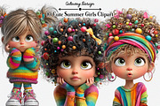 Cute Summer Girls Clipart Bundle, an Illustration by GatewayDesign (Thumbnail 3 of 4)