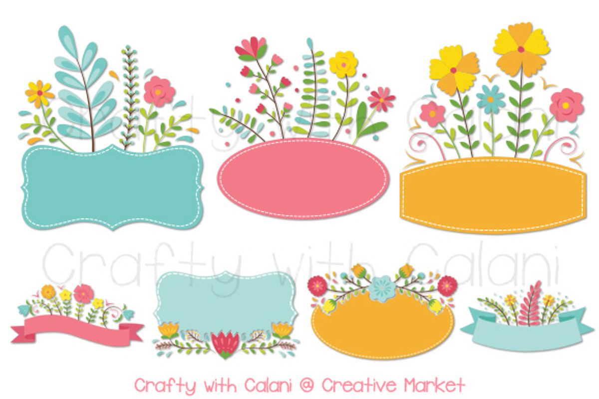Romantic Floral Frame in Pastel, an Illustration by Crafty with Calani