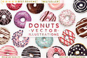 Donuts VECTOR illustrations, a Food Illustration by Natalka Dmitrova art (Thumbnail 1 of 27)