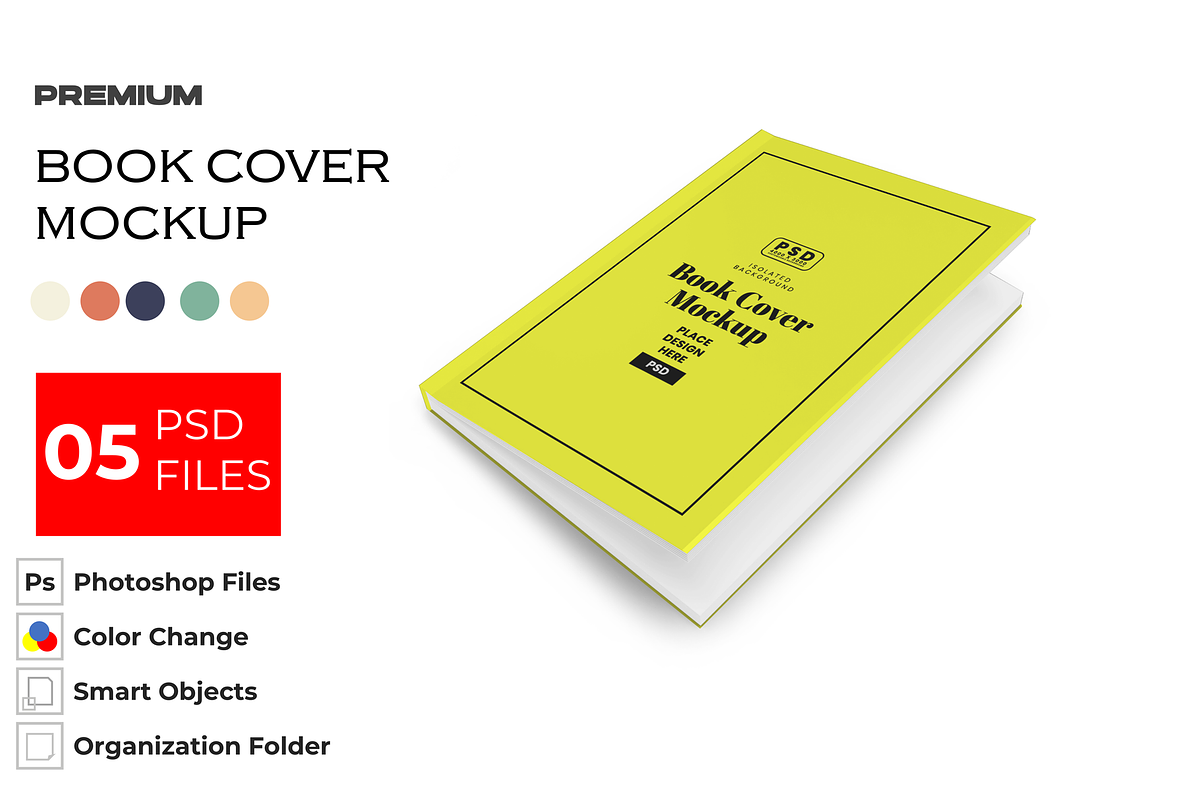 Book Cover Mockup, a Product Mockup by DigitAuras (Photo 2 of 4)