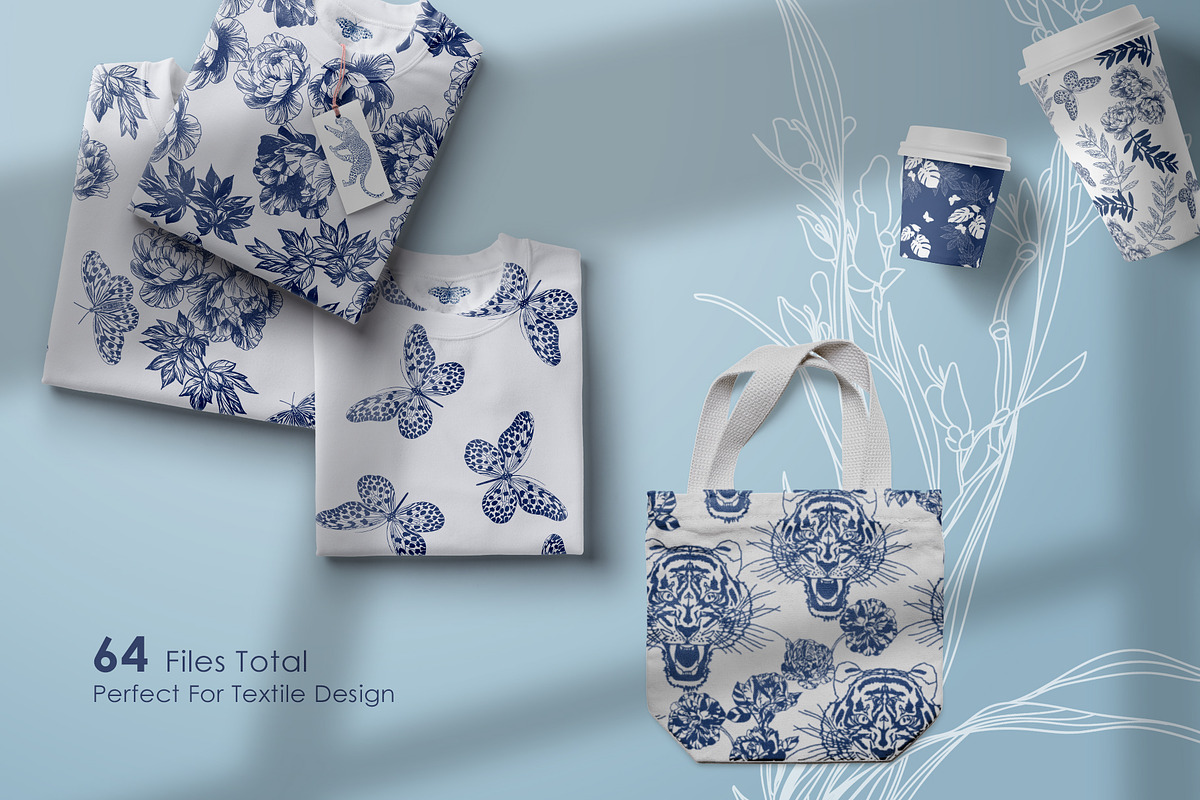Classic blue. Animals and flowers., an Animal Illustration by LanaDzi (Photo 5 of 10)