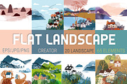 Flat landscape creator, a Seasonal Illustration by Tatiana Davidova (Thumbnail 1 of 5)