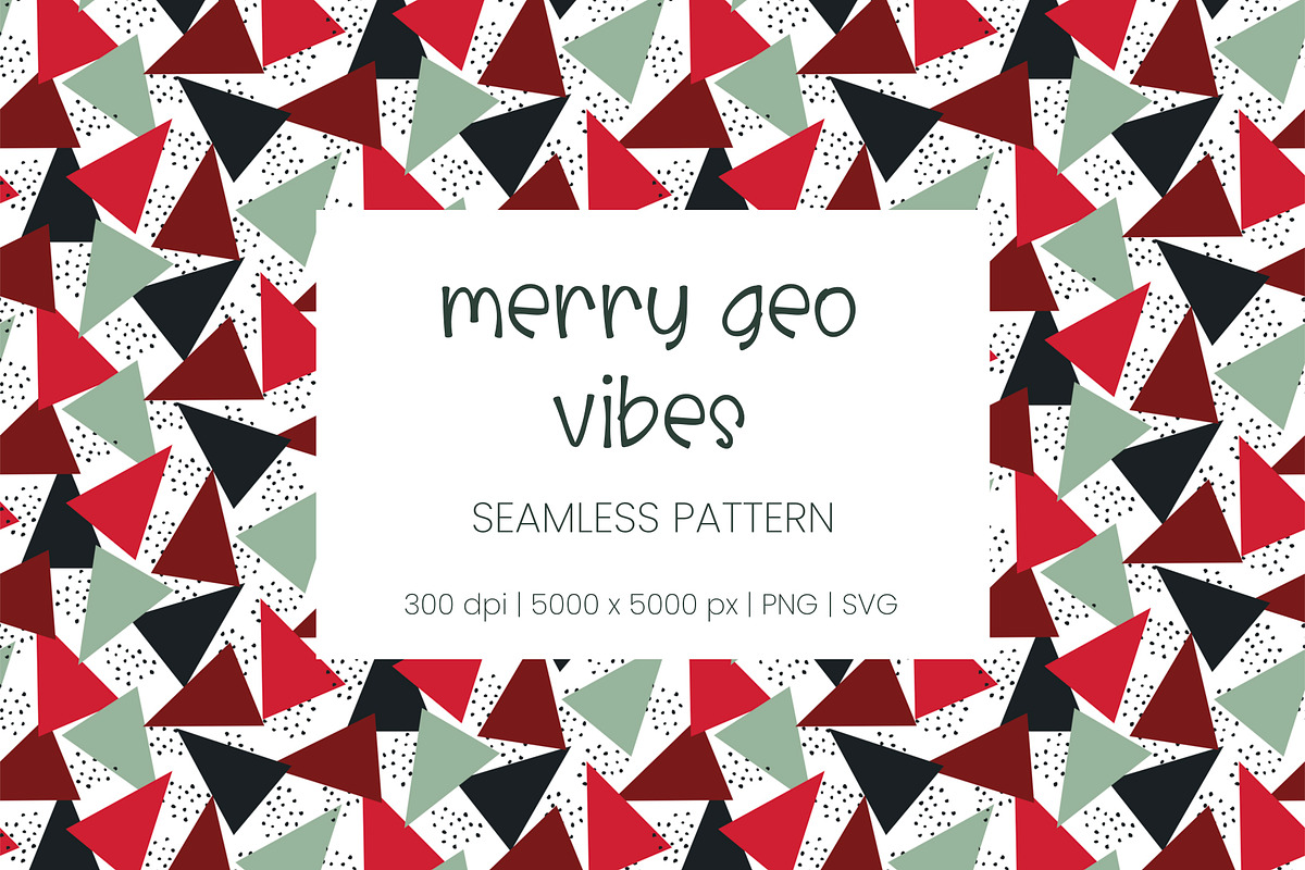 Merry Geo Vibes Pattern, a Pattern Graphic by Roze Prints (Photo 1 of 3)