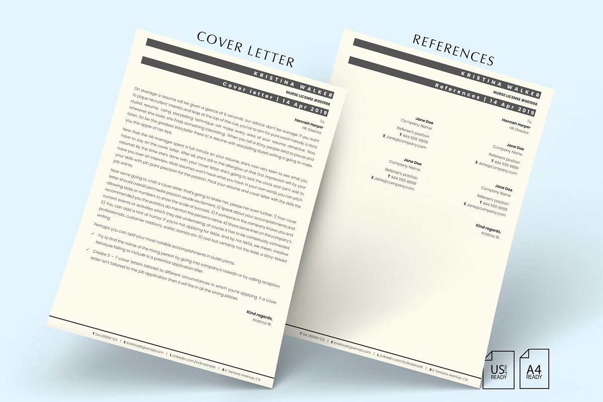 RN Registered Nurse, Nurse CV Pages, a Resume Template by Career Canvas (Photo 4 of 11)