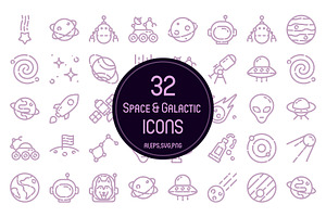 32 Space & Galactic Icons