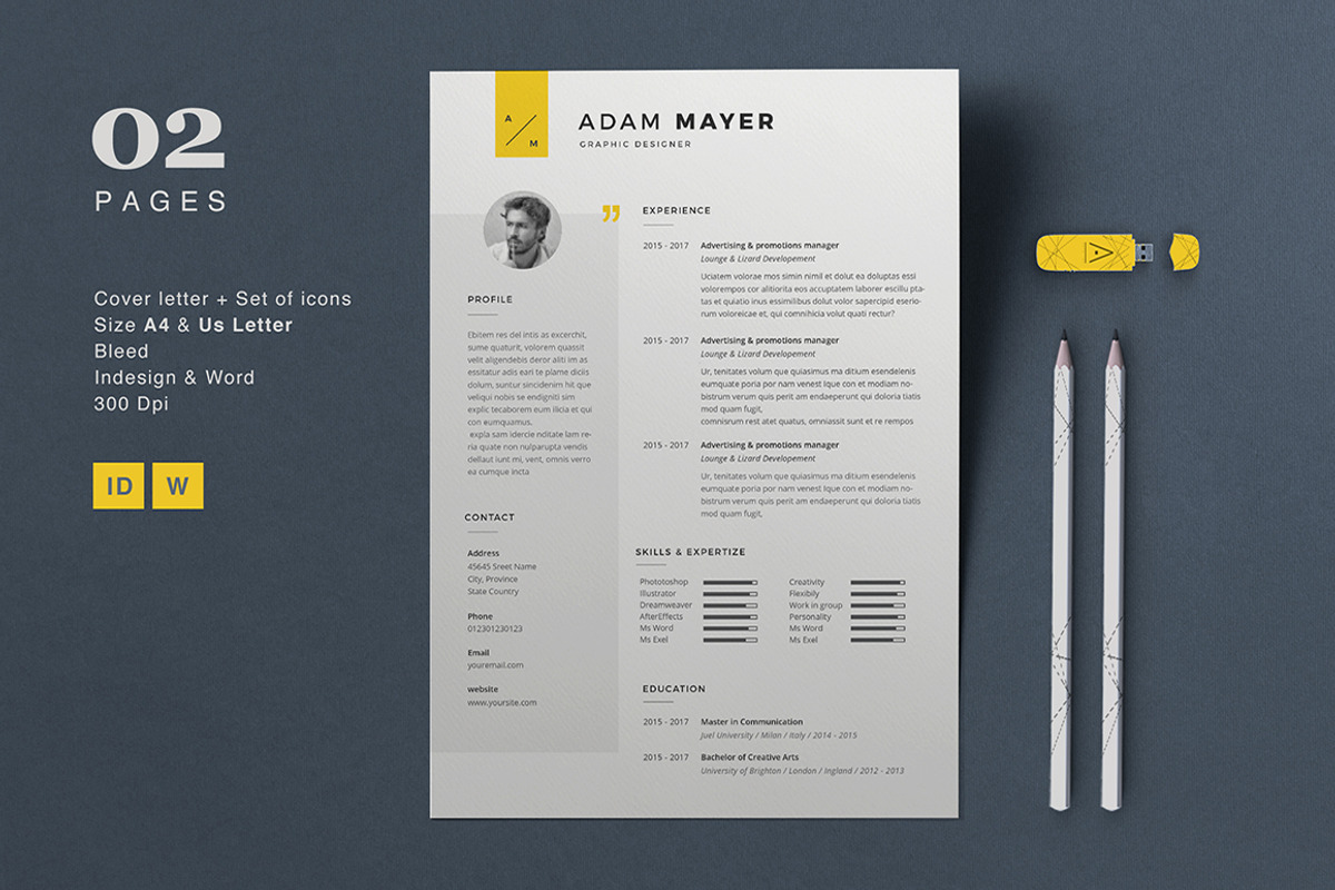 Resume Adam, a Resume Template by Astut (Photo 1 of 4)