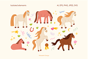 Happy Horses | Cliparts & Patterns, an Animal Illustration by Felizabeth Design (Thumbnail 3 of 10)