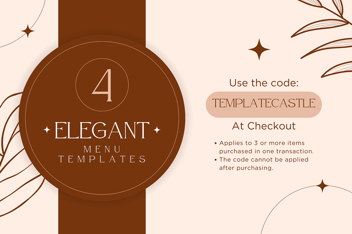 4 Elegant Menu Restaurant Templates, a Templates & Theme by TemplateCastleStore (Photo 8 of 10)