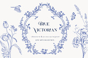 Blue Victorian & Chinoiserie set, a Decorative Illustration by Grace Noboa Illustrations (Thumbnail 1 of 13)