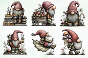 Whimsical Gnome Clipart Bundle, an Illustration by Creative Art (Thumbnail 6 of 11)
