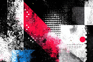 Abstract art red black white grunge, a Photo by Pixeness Studio
