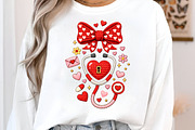 Faux Crochet Valentine Nurse Coquett, an Illustration by Libby Wishes (Thumbnail 2 of 6)