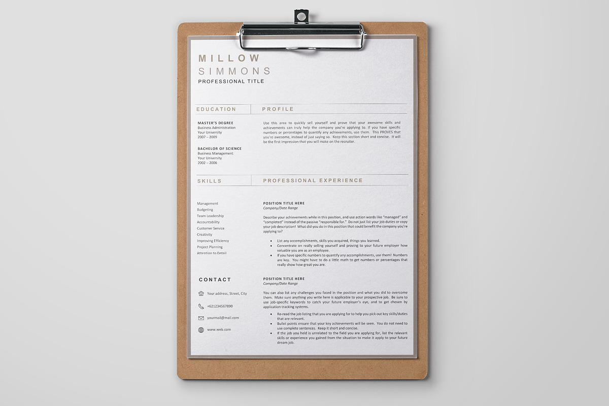 3 Page Resume & Cv Template, a Resume Template by OpulentStu (Photo 2 of 4)
