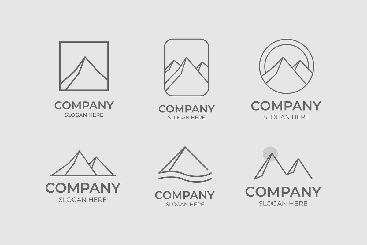Minimal mountain logo collection, a Branding & Logo Template by Medianeka (Photo 1 of 5)