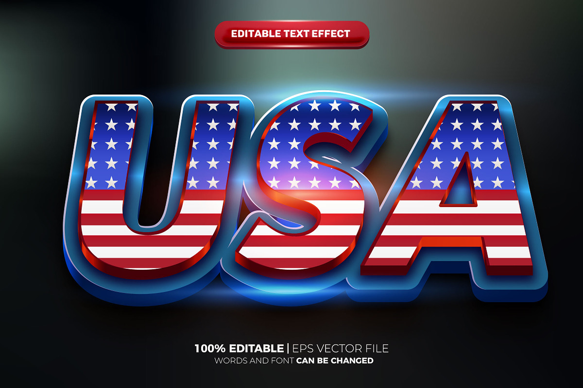 Usa Cinematic 3d Editable Text, a 3D by JackArt