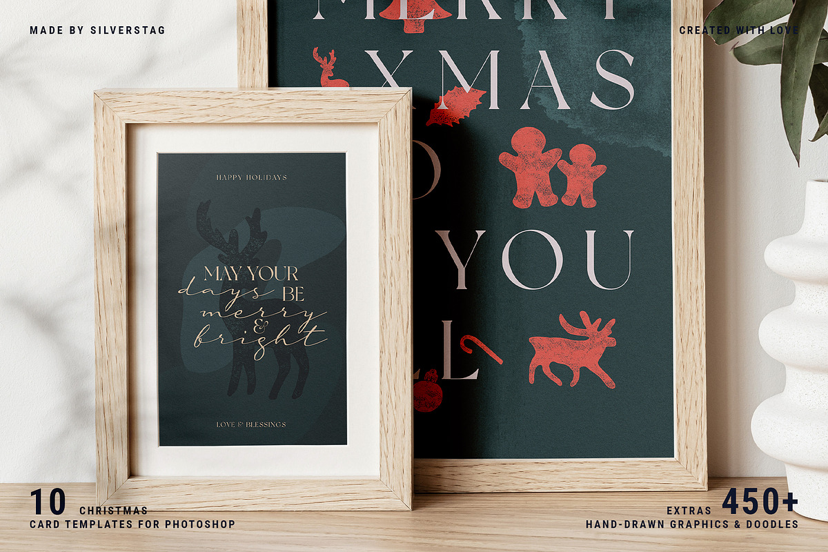 Christmas Card Templates & Extras, a Card Template by SilverStag Type Foundry (Photo 13 of 20)