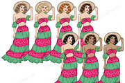 Bright Summer Girls Clipart, a Person Illustration by GlamArtZhanna (Thumbnail 4 of 4)
