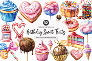 Watercolor Birthday Sweet Treats PNG, an Illustration by SinaCreation (Thumbnail 1 of 5)