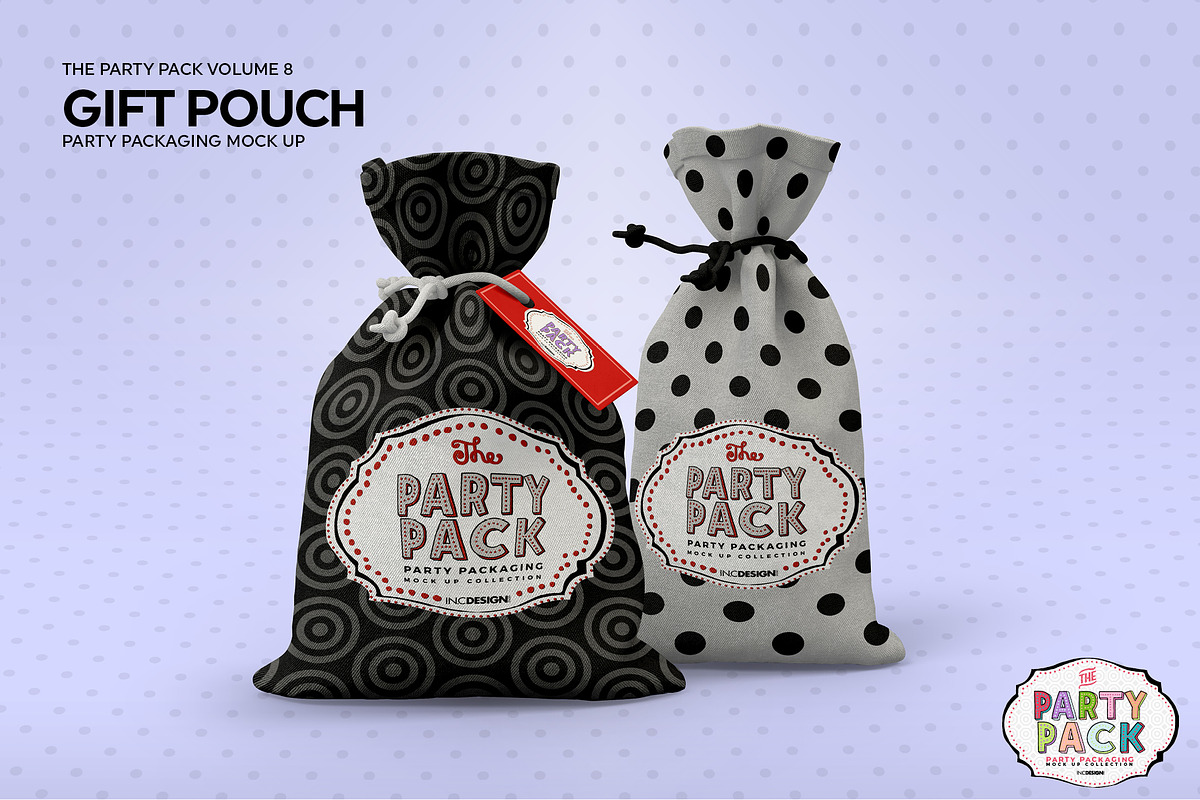 Party Gift Pouch Packaging Mockup, a Cups & Container Mockup by INCDesign (Photo 6 of 7)