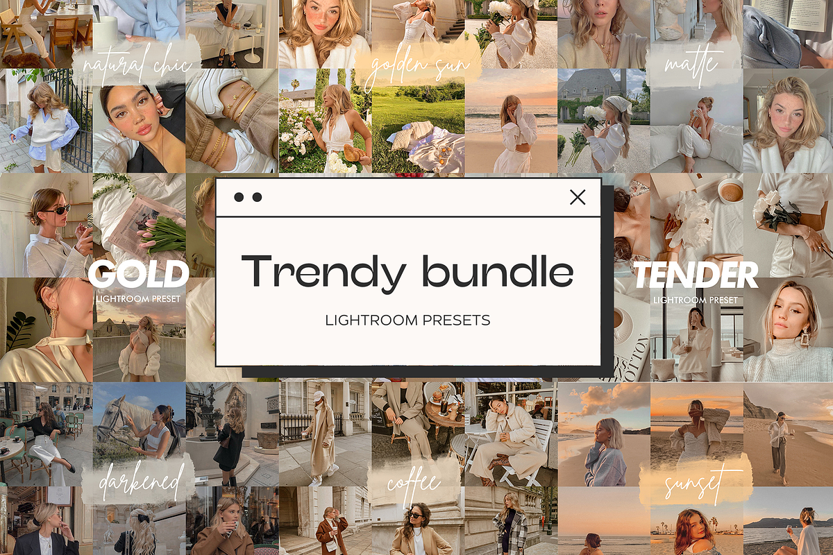 24 Trendy Lightroom Presets Bundle, an Action Add-On by Eden Origin Studio (Photo 1 of 7)