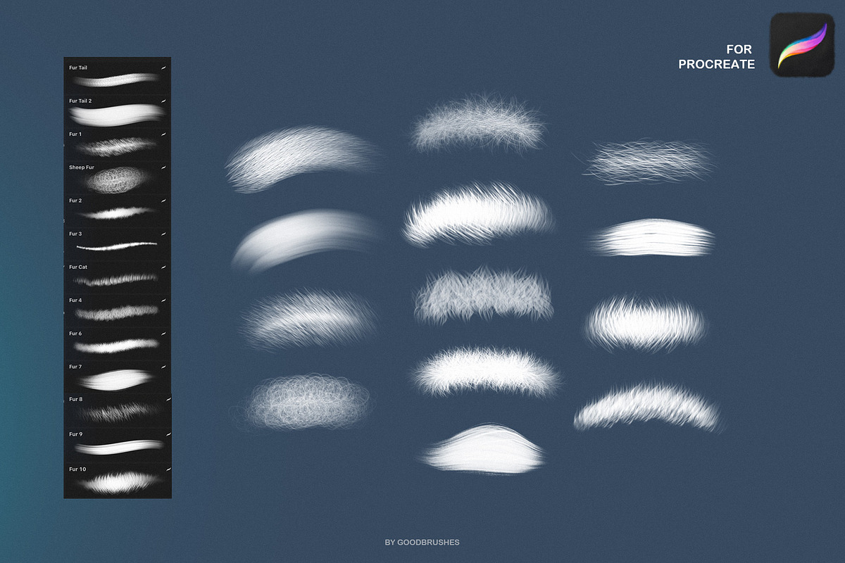 FUR. Procreate brushes, a Brush Add-On by Spark Studio Brushes (Photo 6 of 6)