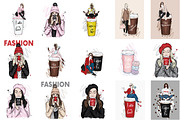Beautiful girls and coffee. Fashion., a Food Illustration by Vitaliy Grin (Thumbnail 2 of 2)