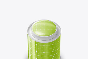 Colored Hexagonal Tea Tin Mockup