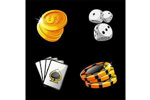 Set of golden and black icons for, an Icon by BabySofja