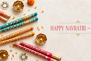 Navratri festival banner with colorf
