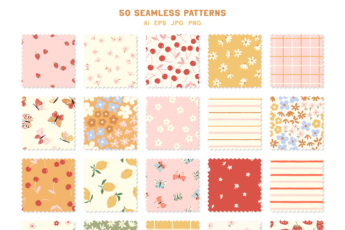 Blooming Summer - Patterns & Flowers, a Pattern Graphic by simpleblues (Photo 3 of 12)