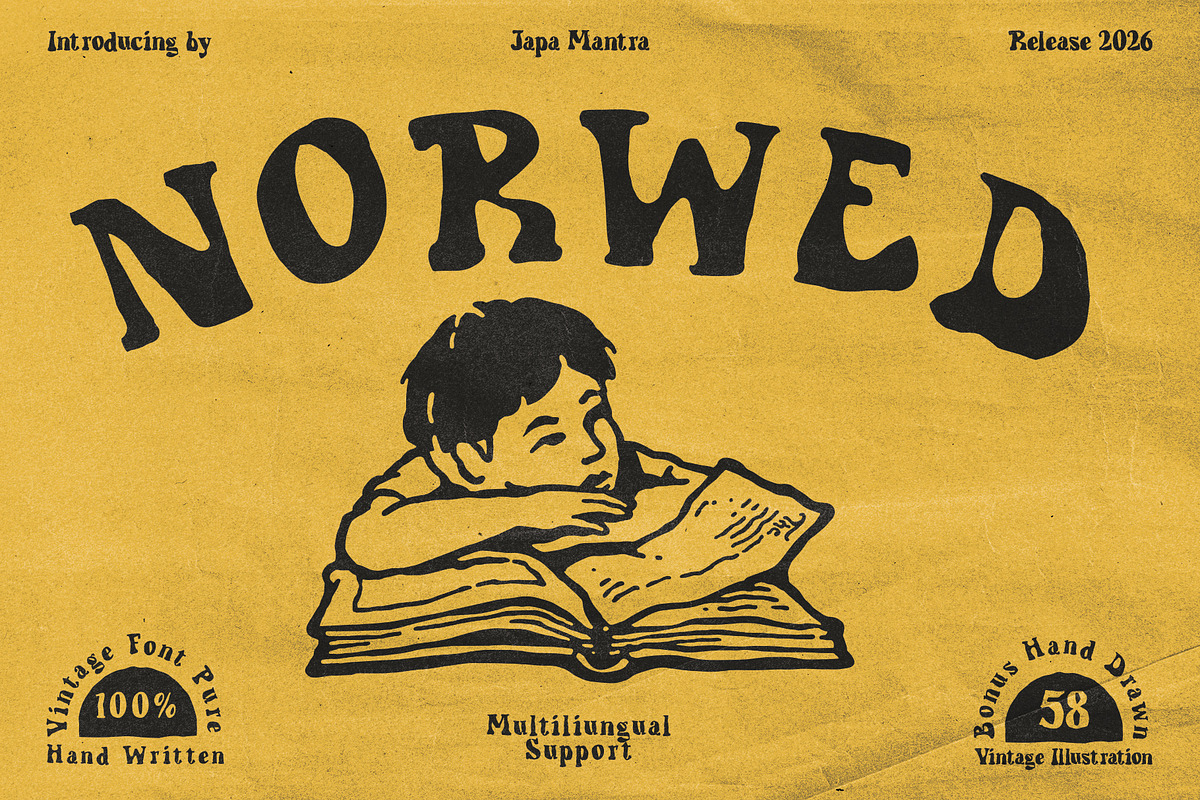 Norwed Font, a Handwritten Font by Japa Mantra (Photo 1 of 7)