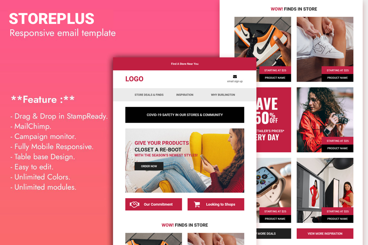 StorePlus Responsive email template, an Email Template by QuickArtisan